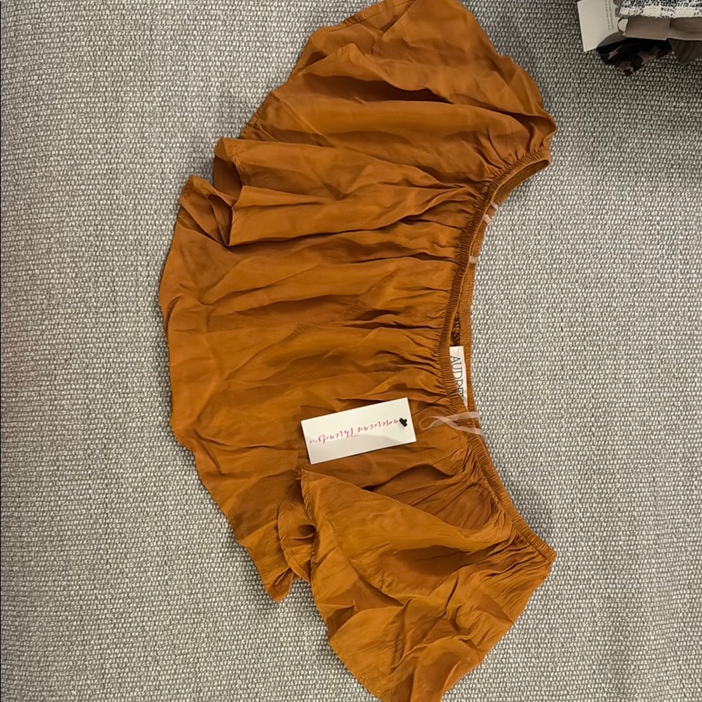 Rust Orange Ruffled Crop Top
